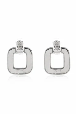 Self-Portrait SILVER Earrings with sparkling crystals