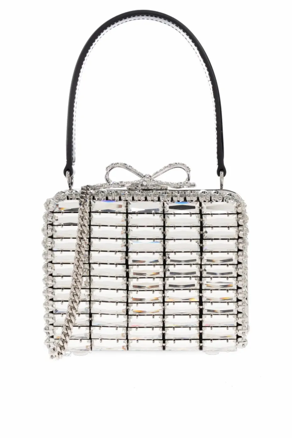Self-Portrait SILVER Handbag with shimmering appliqués