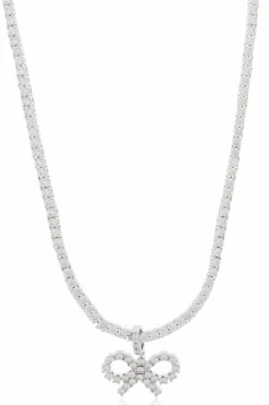Self-Portrait SILVER Necklace with shimmering crystals