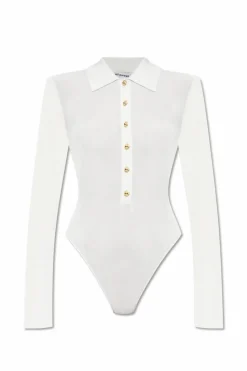 Self-Portrait WHITE Bodysuit with buttons