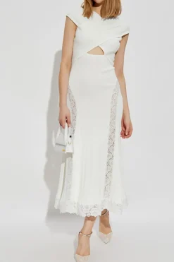 Self-Portrait WHITE Dress with lace inserts
