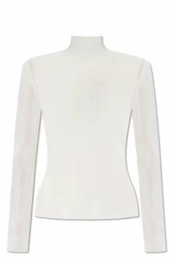 Self-Portrait WHITE Slightly transparent turtleneck
