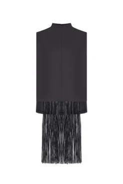 Sportmax BLACK "Soraia" top with fringes