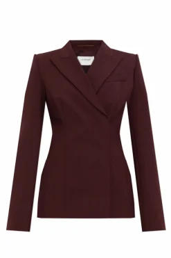 Sportmax BURGUNDY Double-breasted blazer ‘Cocco’