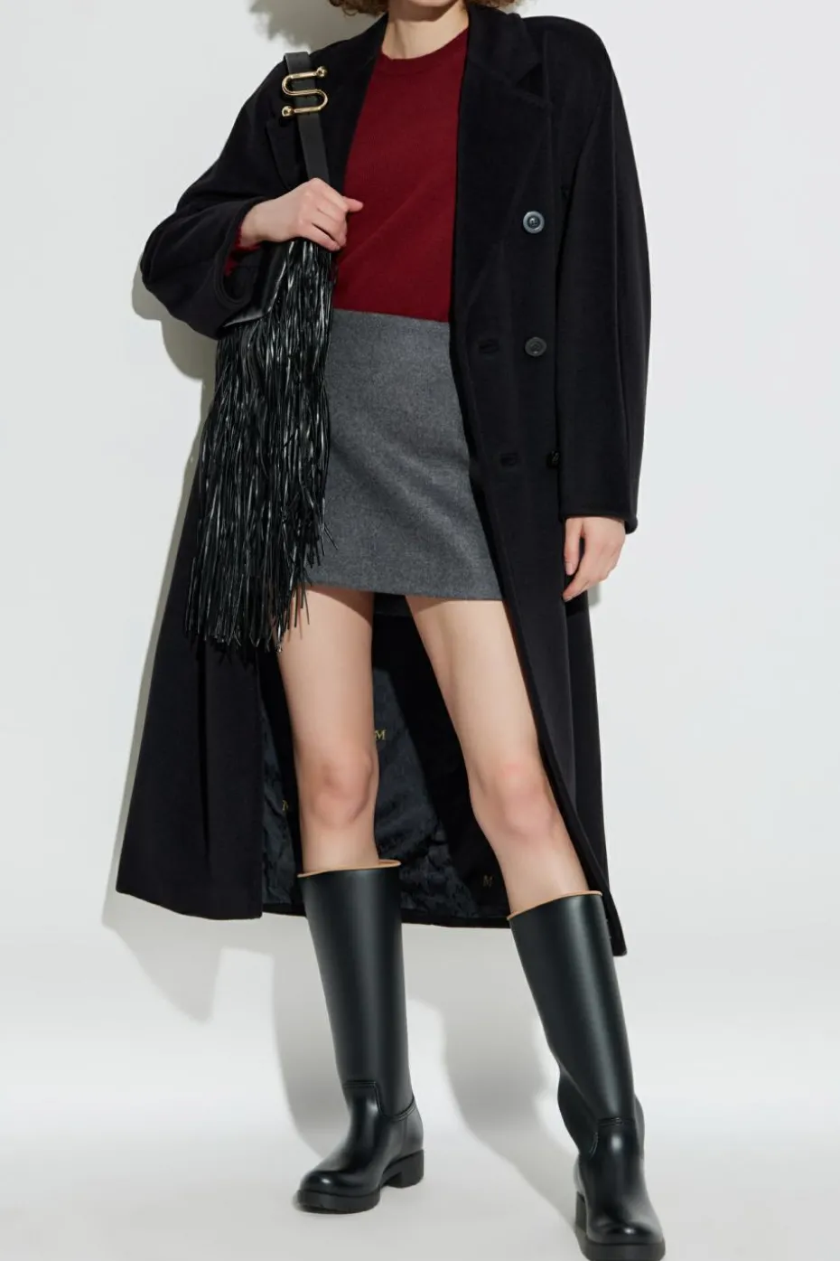 Sportmax GREY Wool skirt ‘Poggio’