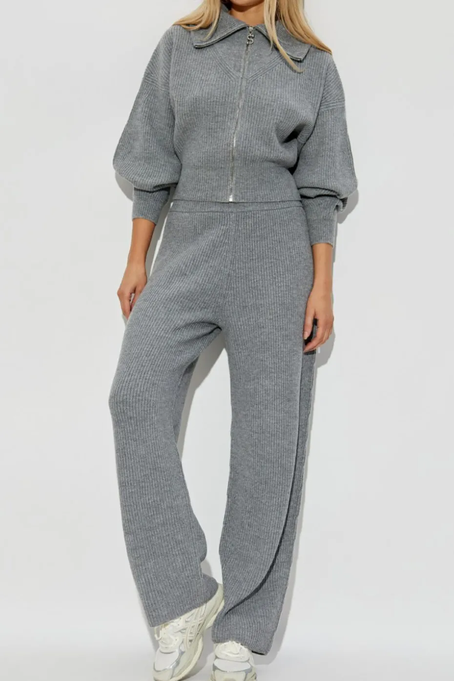 Sportmax GREY Wool trousers "Sella"