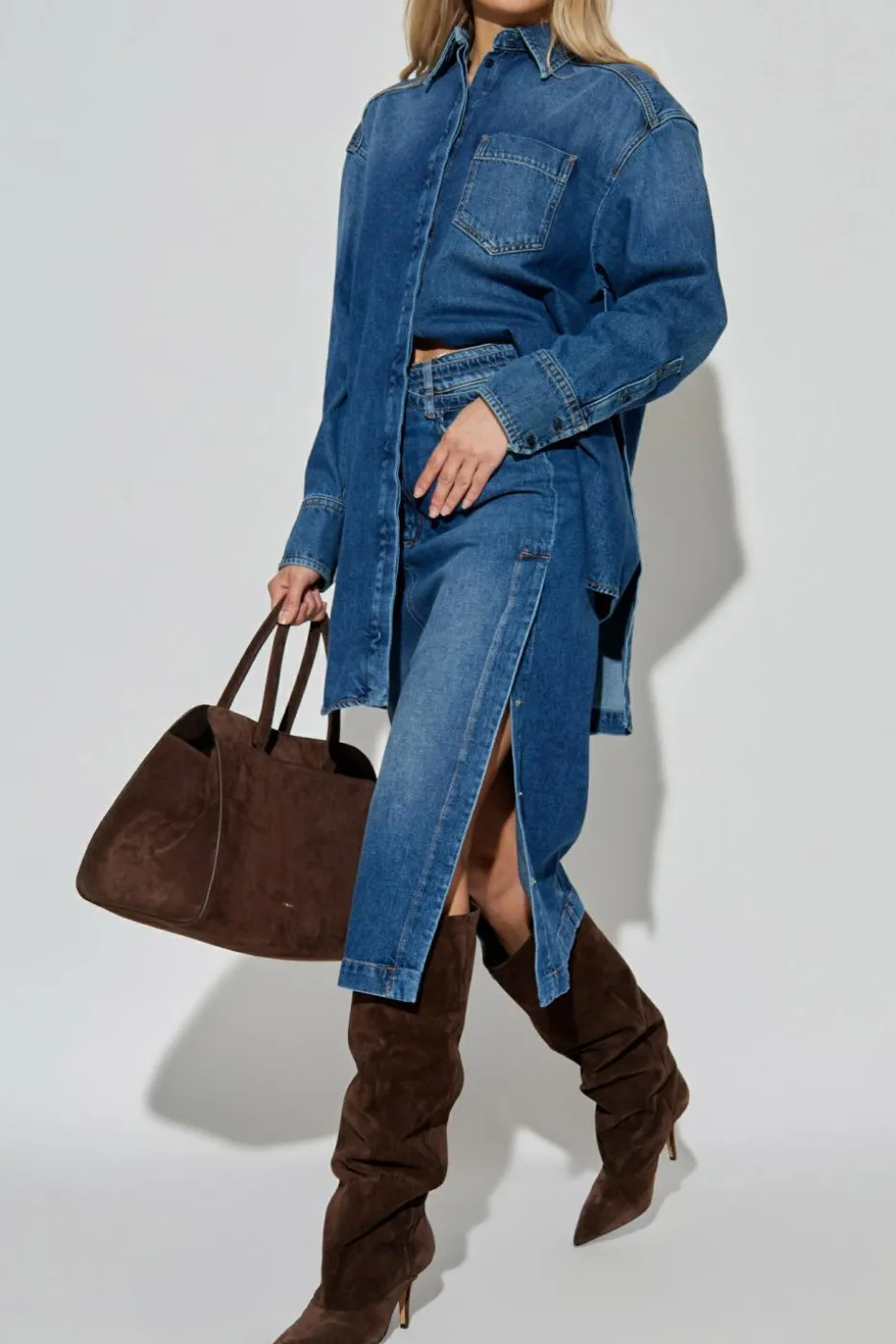 Sportmax NAVY BLUE Denim skirt `Biblios`