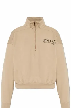 Sporty & Rich beige High Collar Sweatshirt