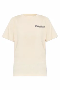 Sporty & Rich cream T-shirt from the "Riviera" collection