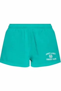 Sporty & Rich GREEN Logo shorts