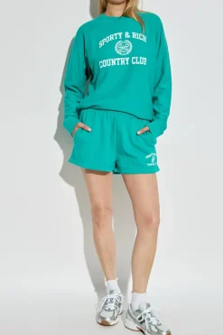 Sporty & Rich GREEN Sweatshirt with print