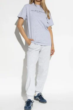 Sporty & Rich GREY T-shirt with logo