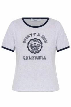 Sporty & Rich GREY T-shirt with print