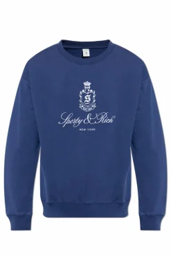 Sporty & Rich NAVY BLUE Logo sweatshirt from the "Core" collection