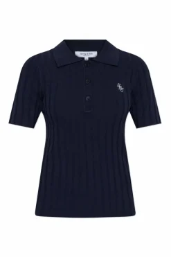 Sporty & Rich NAVY BLUE Polo from the "Riviera" collection