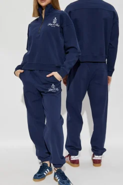 Sporty & Rich NAVY BLUE Sweatpants from the Preppy collection
