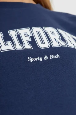 Sporty & Rich NAVY BLUE Sweatshirt from the Wall Street collection