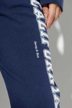 Sporty & Rich NAVY BLUE Sweatpants from the Wall Street collection