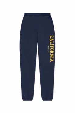 Sporty & Rich NAVY BLUE Sweatpants with logo