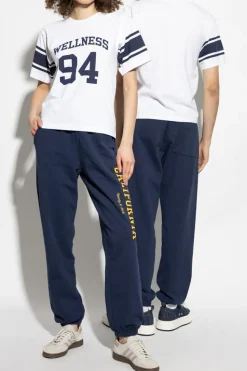Sporty & Rich NAVY BLUE Sweatpants with logo