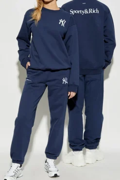 Sporty & Rich NAVY BLUE Sweatshirt from the 47 & The New York Yankees collection