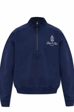 Sporty & Rich NAVY BLUE Sweatshirt from the Preppy collection