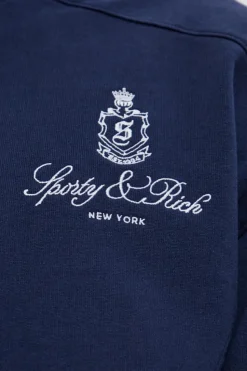 Sporty & Rich NAVY BLUE Sweatshirt from the Preppy collection