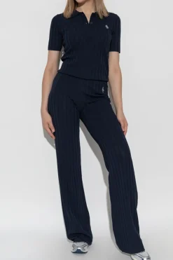 Sporty & Rich NAVY BLUE Trousers from the "Riviera" collection