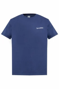 Sporty & Rich NAVY BLUE T-shirt with print