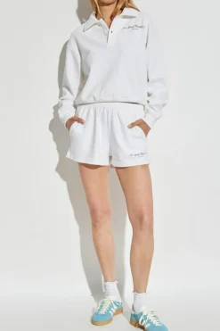 Sporty & Rich WHITE Shorts with logo