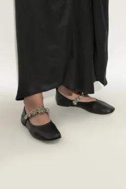 Stella McCartney BLACK Ballet flats Elsa with crystal strap