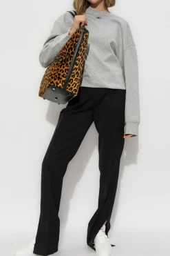 Stella McCartney GREY Sweatshirt with logo-shaped appliqué
