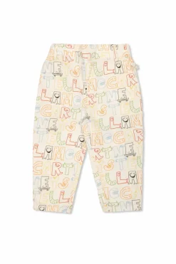Stella McCartney Kids cream Cotton pants with print