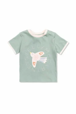 Stella McCartney Kids GREEN T-shirt with colorful print