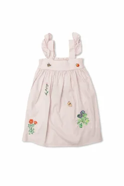 Stella McCartney Kids PURPLE Dress with colorful embroidery