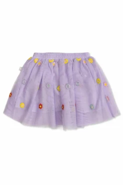 Stella McCartney Kids PURPLE Floral print skirt