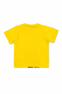 Stella McCartney Kids YELLOW T-shirt with cat motif