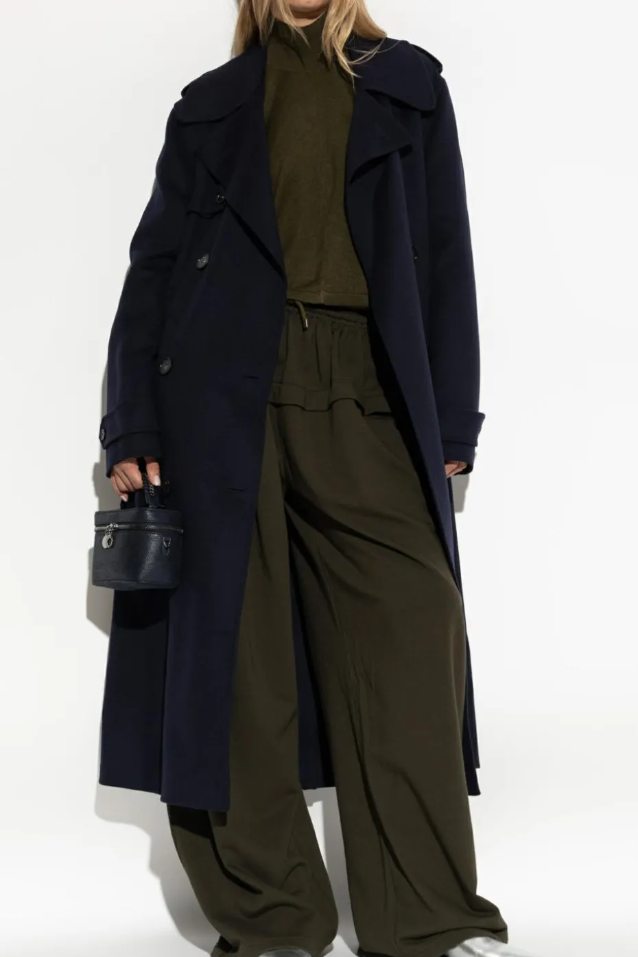 Stella McCartney NAVY BLUE Coat with belt