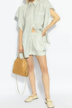 Stella McCartney WHITE Striped silk shorts
