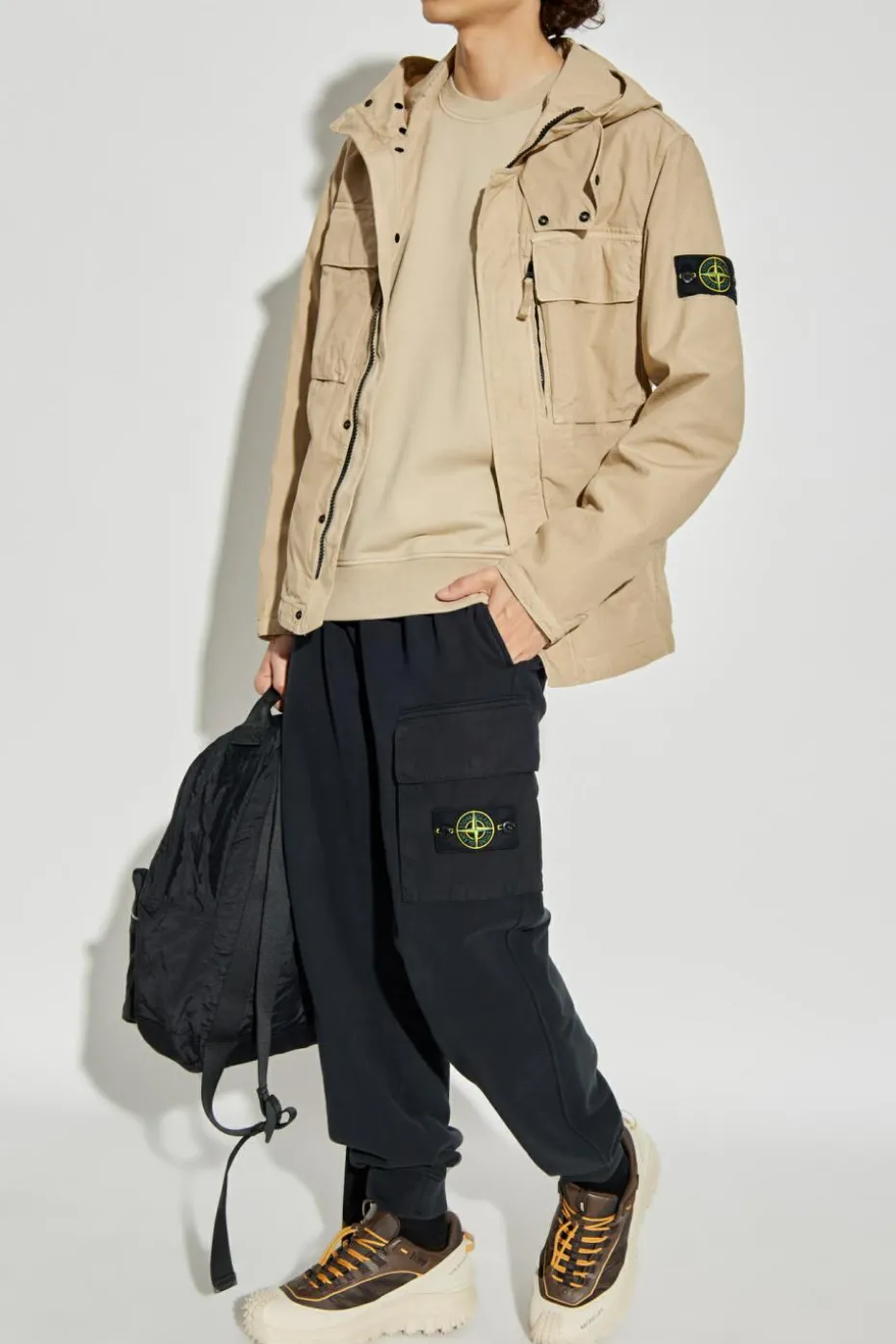 Stone Island beige Hooded jacket