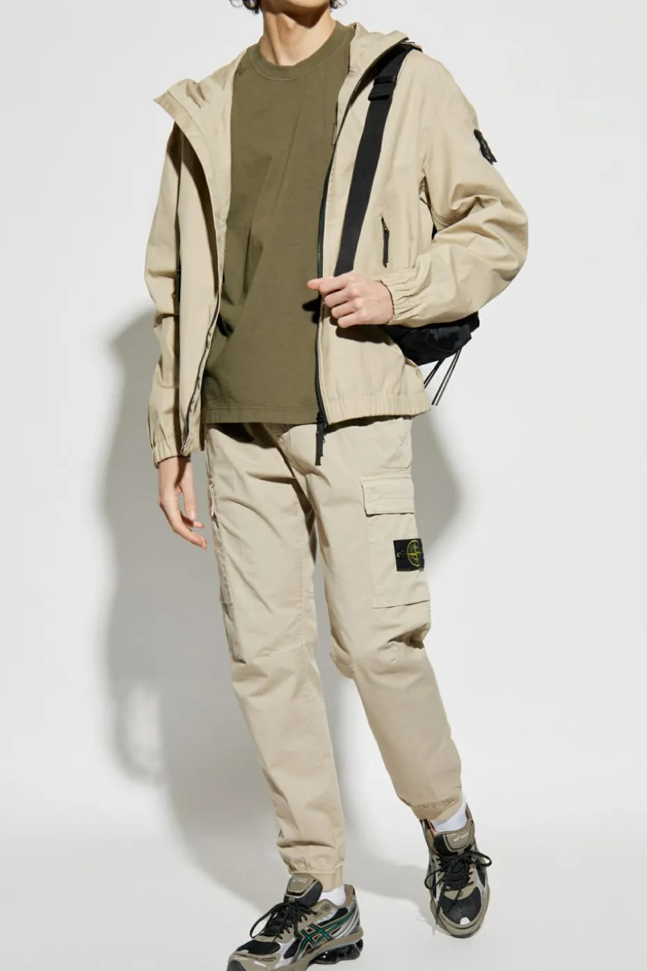 Stone Island beige Jacket with Hood