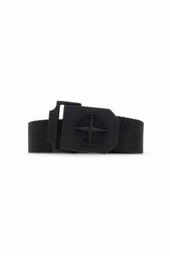 Stone Island BLACK Belt with logo