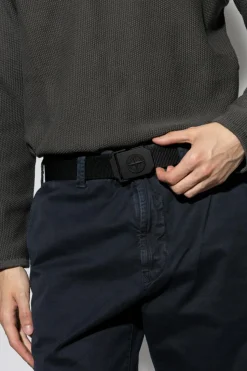 Stone Island BLACK Belt with logo