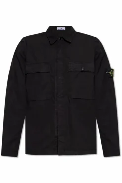 Stone Island BLACK Cotton shirt with pockets