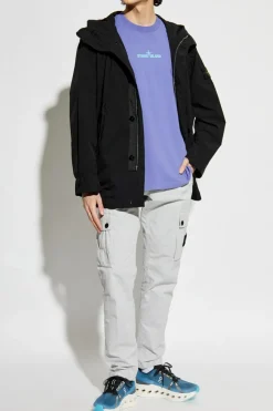 Stone Island BLACK Hooded jacket