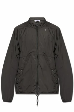 Stone Island BLACK Jacket with stand-up collar