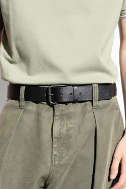 Stone Island BLACK Leather belt
