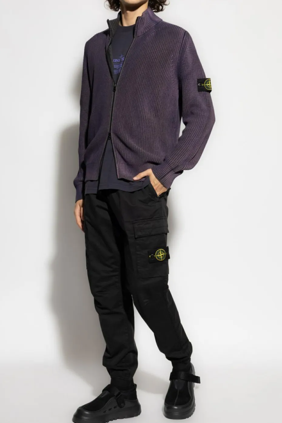 Stone Island BLACK Pants with logo