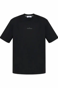 Stone Island BLACK T-shirt with logo