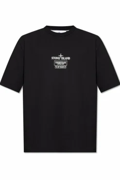 Stone Island BLACK T-shirt with logo